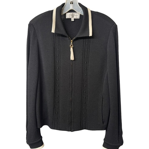St. John sport Jackets & Coats Knit Zip Front Blazer size L - Picture 6 of 12